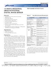 MT9T001 datasheet pdf Micron Technology