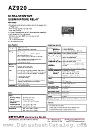 AZ920-1A-6DE datasheet pdf ZETTLER electronics