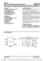 G5113 datasheet pdf Global Mixed-mode Technology