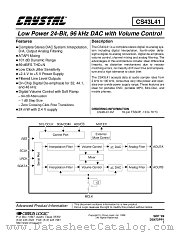 CS43L41-KZ datasheet pdf Cirrus Logic