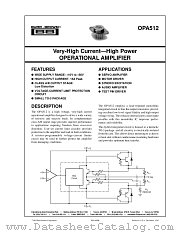 OPA512BM datasheet pdf Burr Brown
