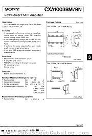 CXA1003 datasheet pdf SONY