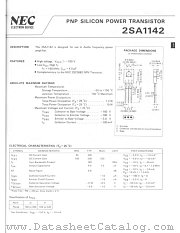 2SA1142 datasheet pdf NEC
