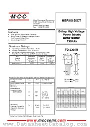 MBR10150 datasheet pdf Micro Commercial Components