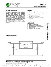AAT1117XMY-3.3-T1 datasheet pdf ANALOGIC TECH