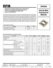 DR3000 datasheet pdf RF Monolithics Inc