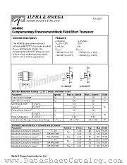 AO4606 datasheet pdf Alpha & Omega Semiconductor