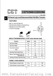 CEP02N6 datasheet pdf Chino-Excel Technology