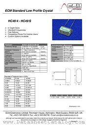 HC49/S datasheet pdf ECM Electronics
