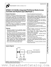 DP83815VNG datasheet pdf National Semiconductor