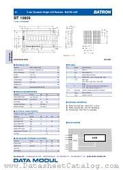 BT10809 datasheet pdf DATA MODUL