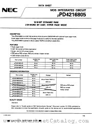 UPD4216805G5-50 datasheet pdf NEC