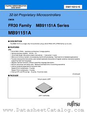 MB91151APMT2-G datasheet pdf Fujitsu Microelectronics