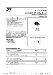 STGD3NB60ST4 datasheet pdf ST Microelectronics