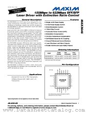 MAX3646ETG+ datasheet pdf MAXIM - Dallas Semiconductor