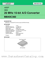 MB40C360PFV datasheet pdf Fujitsu Microelectronics