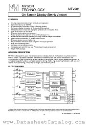 MTV004 datasheet pdf MYSON TECHNOLOGY
