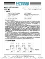 VSC7122 datasheet pdf Vitesse Semiconductor Corporation