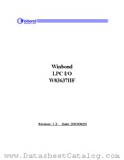 W83637HF datasheet pdf Winbond Electronics