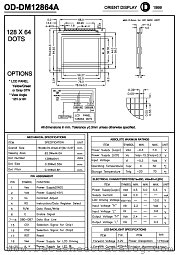 OD-DM12864A datasheet pdf Orient Display